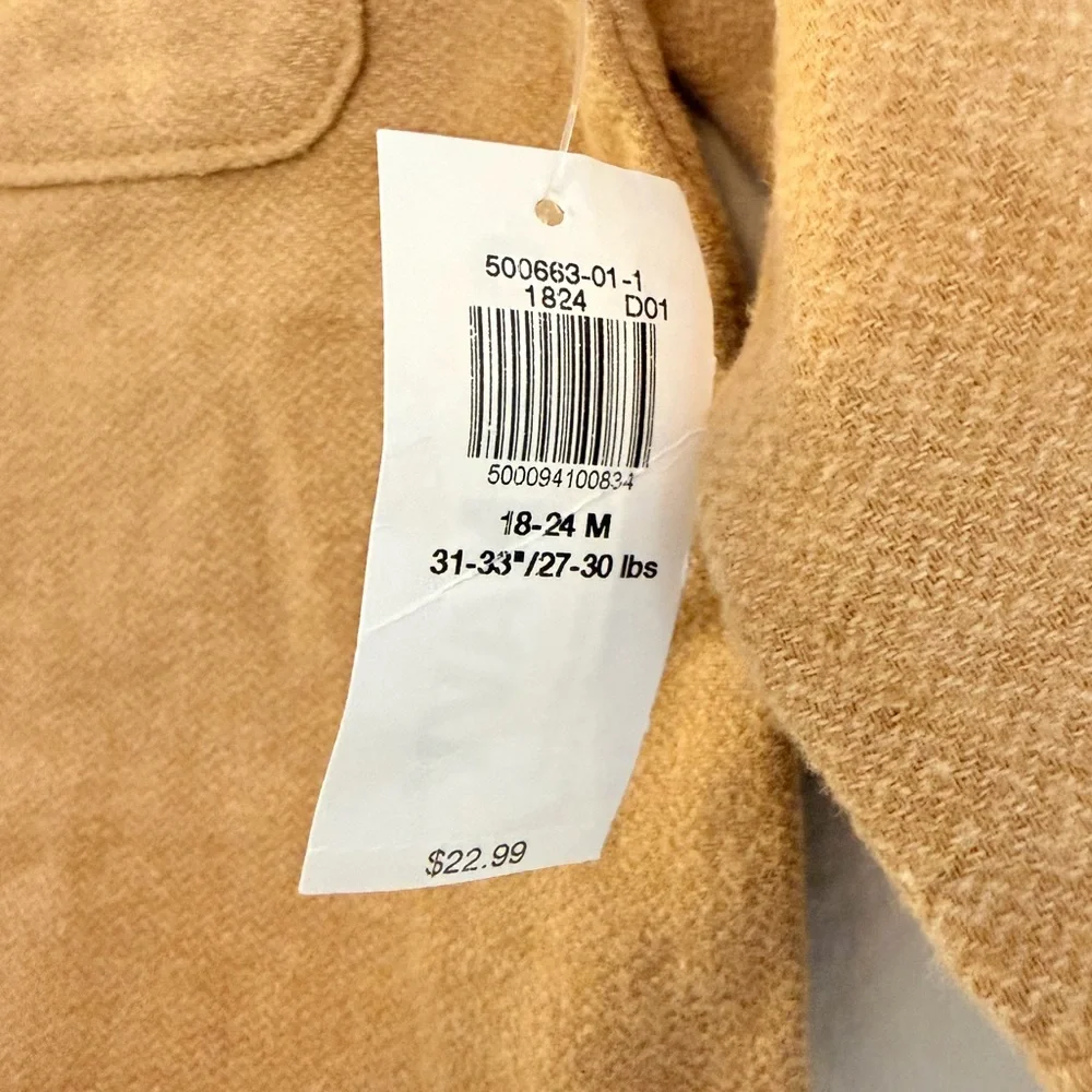 NWT Old Navy Toddler Brown Button Down - Size 18-24 Months
